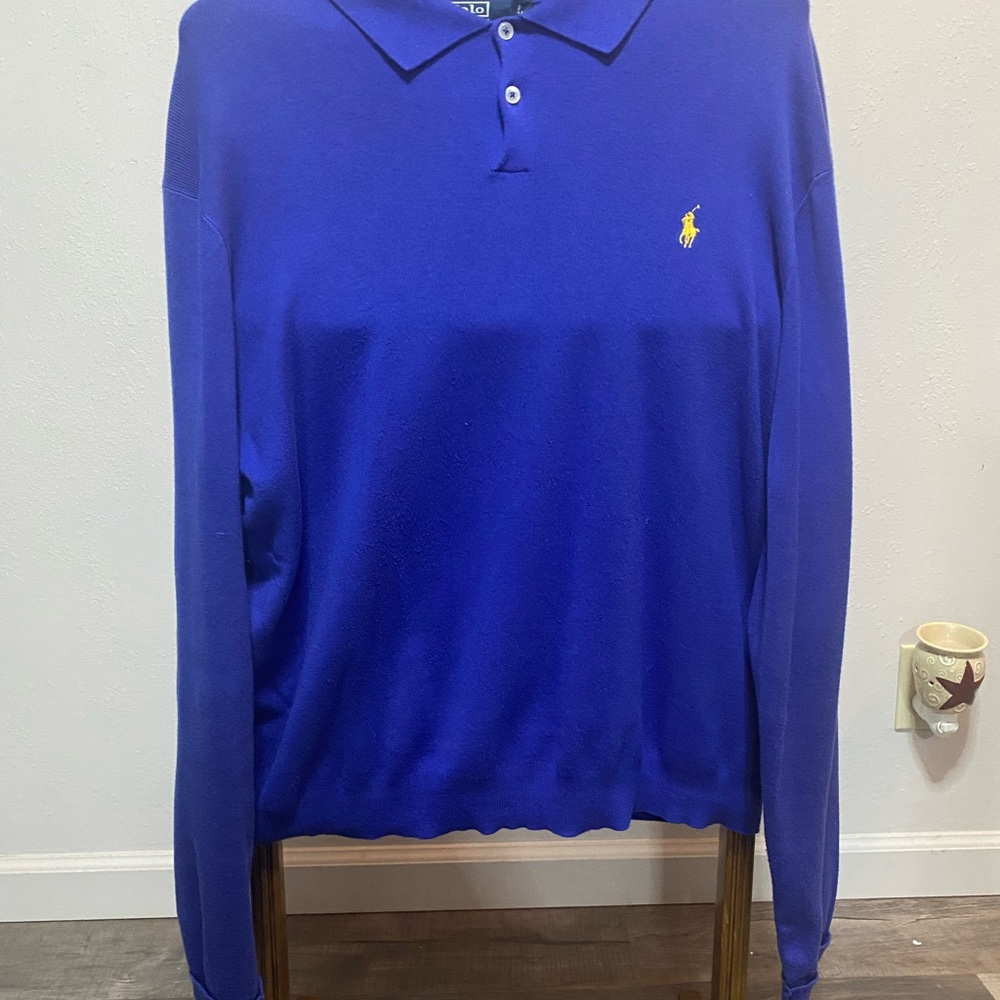 Ralph Lauren Blue Polo Shirt Long Sleeve